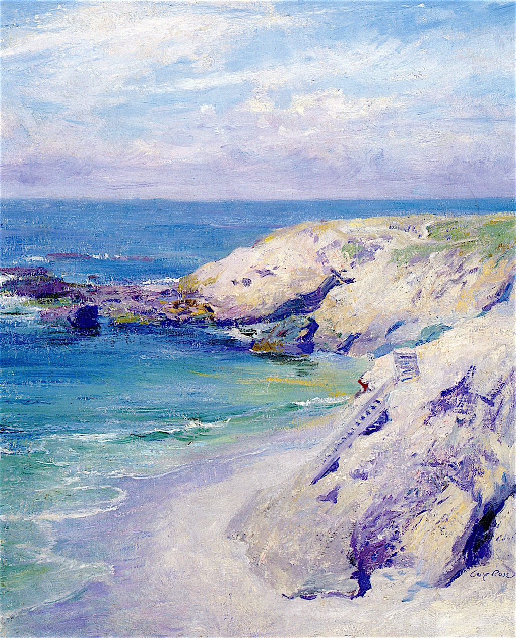 La Jolla Cove, vintage artwork by Guy Orlando Rose, 12x8" (A4) Poster