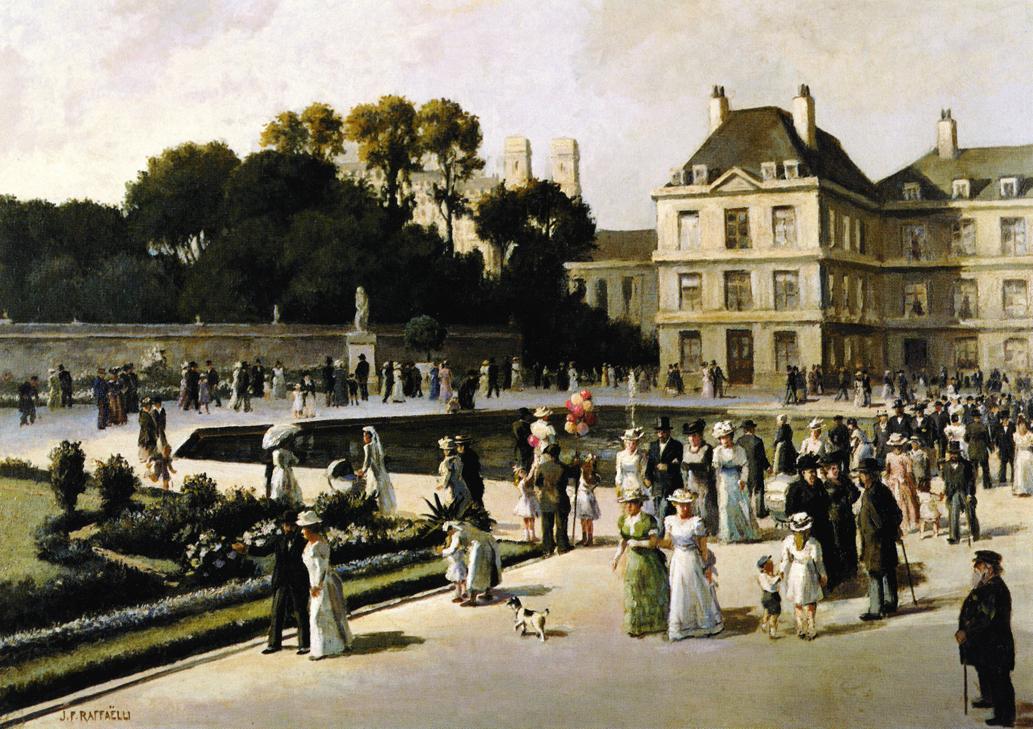 Jardin du Luxembourg, vintage artwork by Jean-François Raffaëlli, 12x8" (A4) Poster