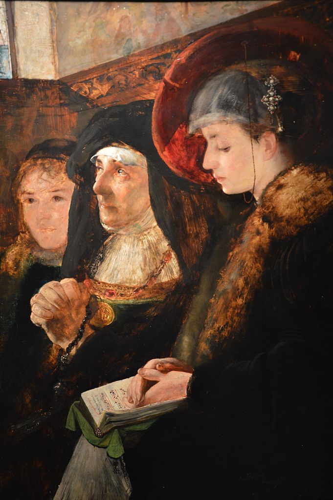 In the Church, vintage artwork by Eilif Peterssen, 12x8" (A4) Poster