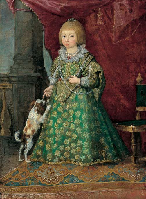 Unknown Polish Princess of the Vasa dynasty in Spanish costume, vintage artwork by Peter Danckerts de Rij, 12x8" (A4) Poster