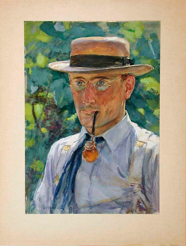 Man with Pipe by Otto Stark,A3(16x12")Poster