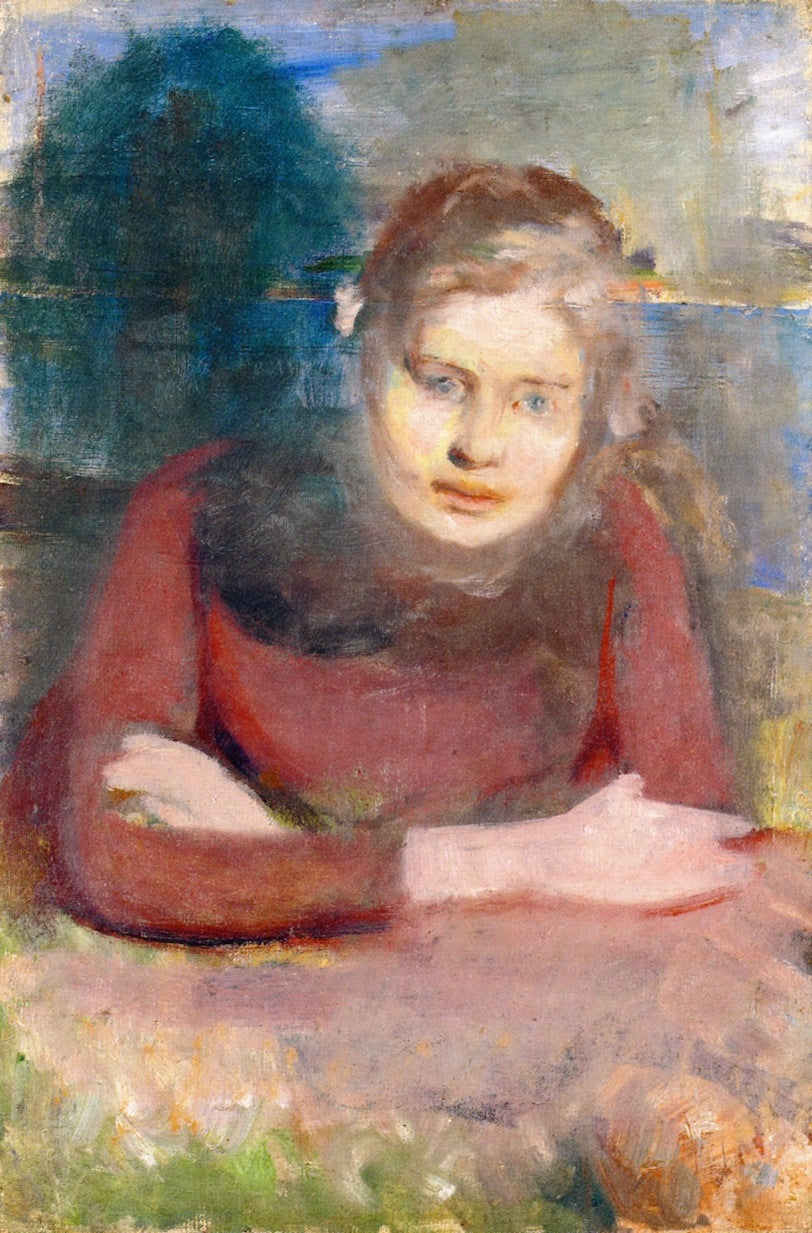 Aasta Carlsen, vintage artwork by Edvard Munch, 12x8" (A4) Poster