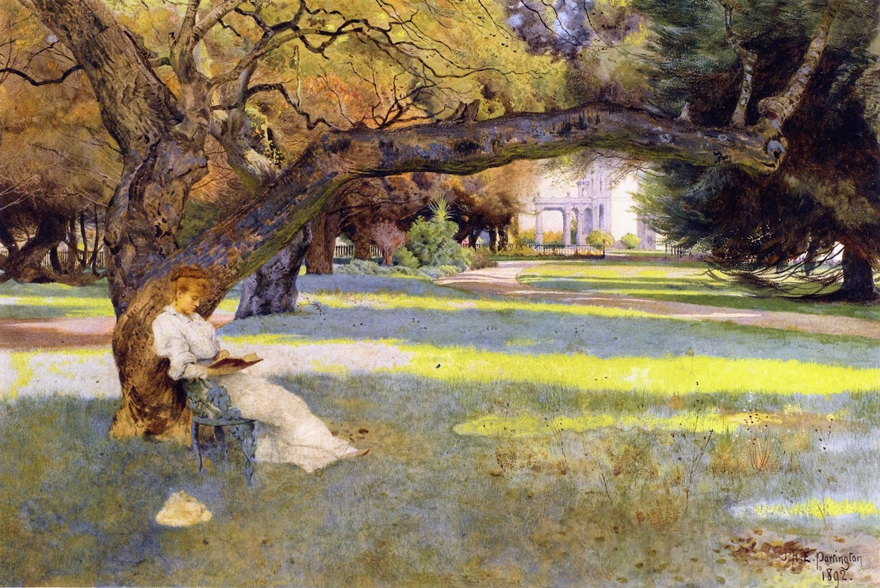 The Haven's Estate, Piedmont, California, vintage artwork by John Herbert Evelyn  Partington, 12x8" (A4) Poster