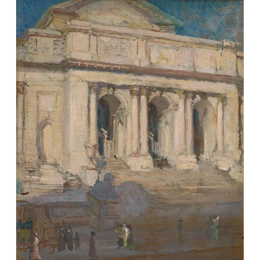 The New York Public Library, vintage artwork by Colin Campbell Cooper, 12x8" (A4) Poster