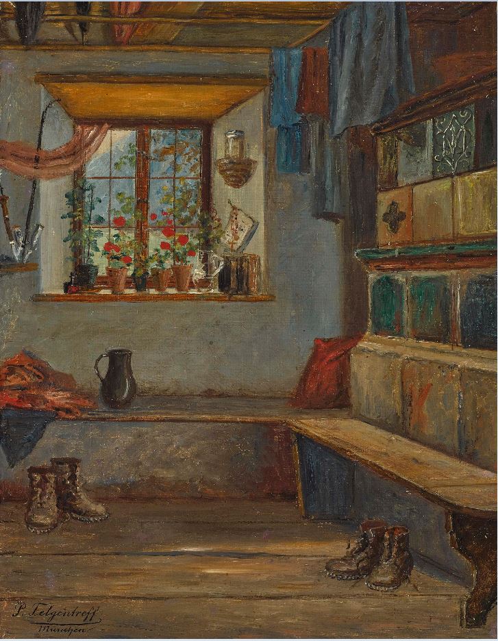 A Window Seat, vintage artwork by Paul Felgentreff, 12x8" (A4) Poster