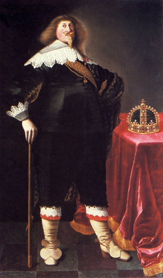 Portrait of King Władysław IV Vasa, vintage artwork by Peter Danckerts de Rij, 12x8" (A4) Poster