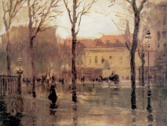 Central Park West, New York, vintage artwork by Paul Cornoyer, 12x8" (A4) Poster