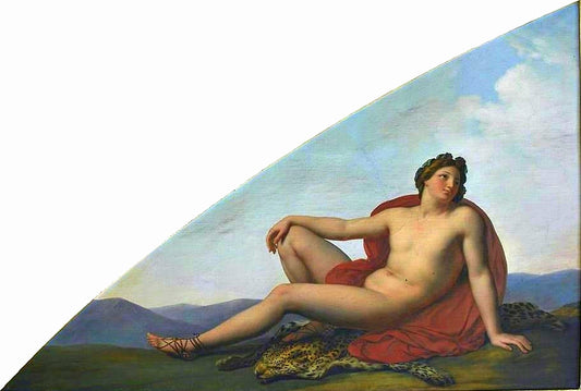 Ceiling of the Ballroom of Compiègne Castle, Bacchus, vintage artwork by Anne-Louis Girodet de Roussy-Trioson, 12x8" (A4) Poster
