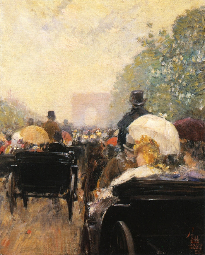 Carriage Parade by Childe Hassam,A3(16x12