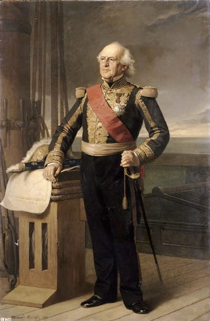 Admiral François Thomas Trehouart, vintage artwork by Edouard Louis Dubufe, A3 (16x12") Poster Print