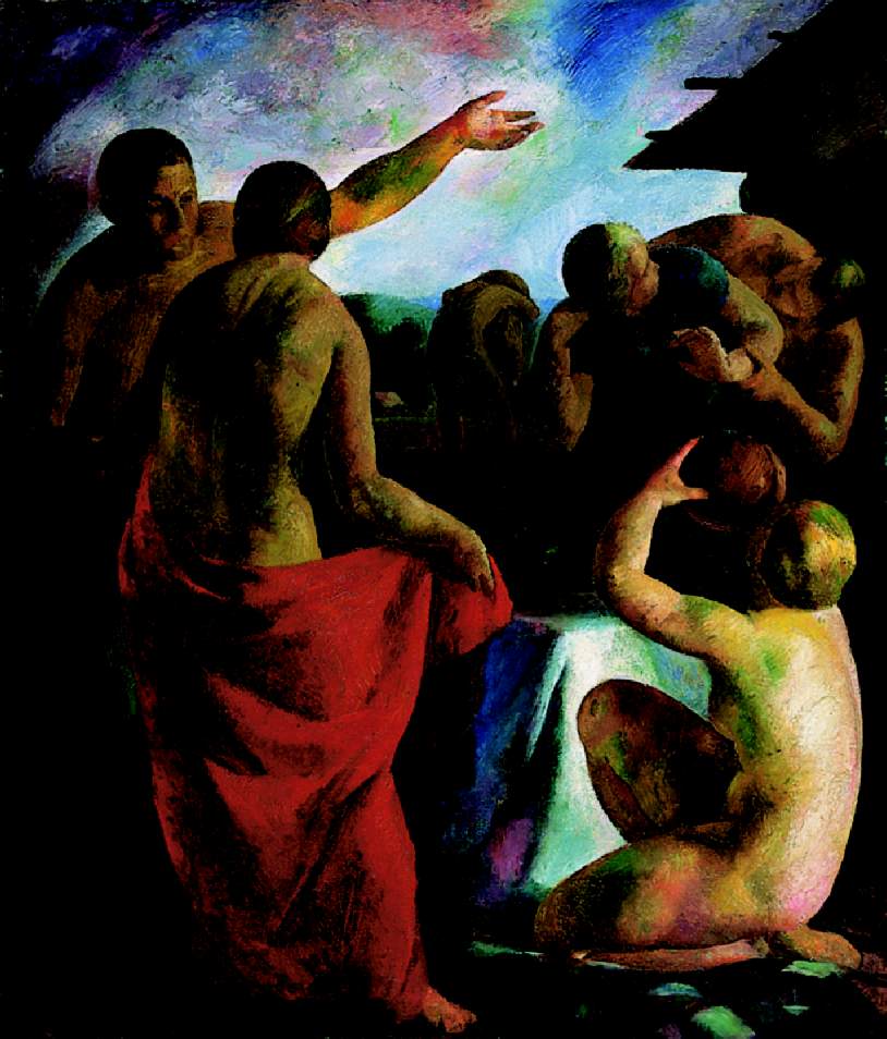 Nudes in the Open, vintage artwork by Karoly Patko, 12x8" (A4) Poster