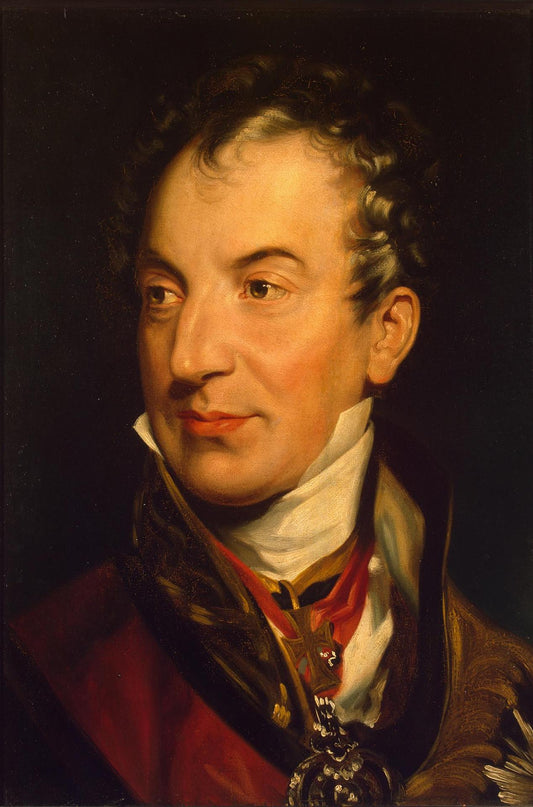 Portrait of Prince Klemens Wenzel Lothar von Metternich (1773-1859), vintage artwork by British School 19th Century - Unknown, A3 (16x12") Poster Print