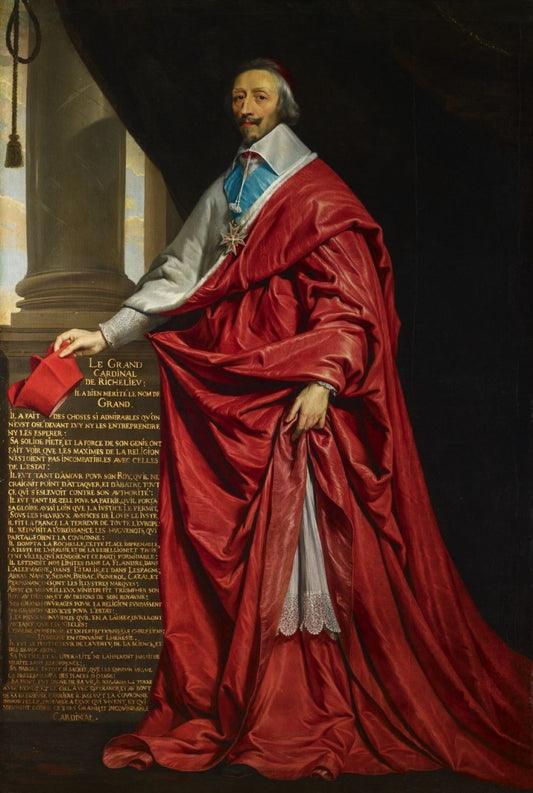 Armand, Cardinal Richelieu (1585-1642), vintage artwork by Philippe de Champaigne, 12x8" (A4) Poster