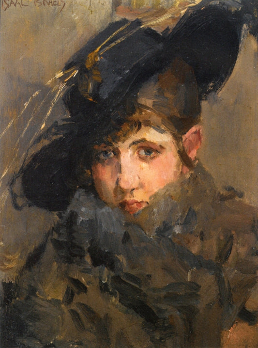 A Lady in a Hat with a Fur Collar by Isaac Israels,A3(16x12")Poster