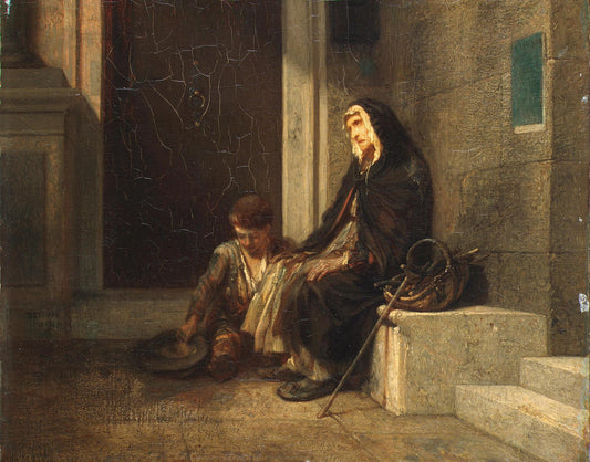 Beggars, vintage artwork by Alexandre-Gabriel Decamps, A3 (16x12") Poster Print