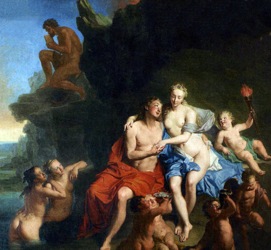 Acis and Galatea, vintage artwork by Jacob van Schuppen, 12x8" (A4) Poster