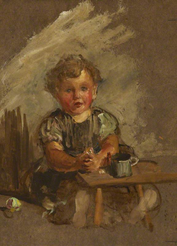 Study for 'The Widower', vintage artwork by Sir Luke Fildes, 12x8" (A4) Poster