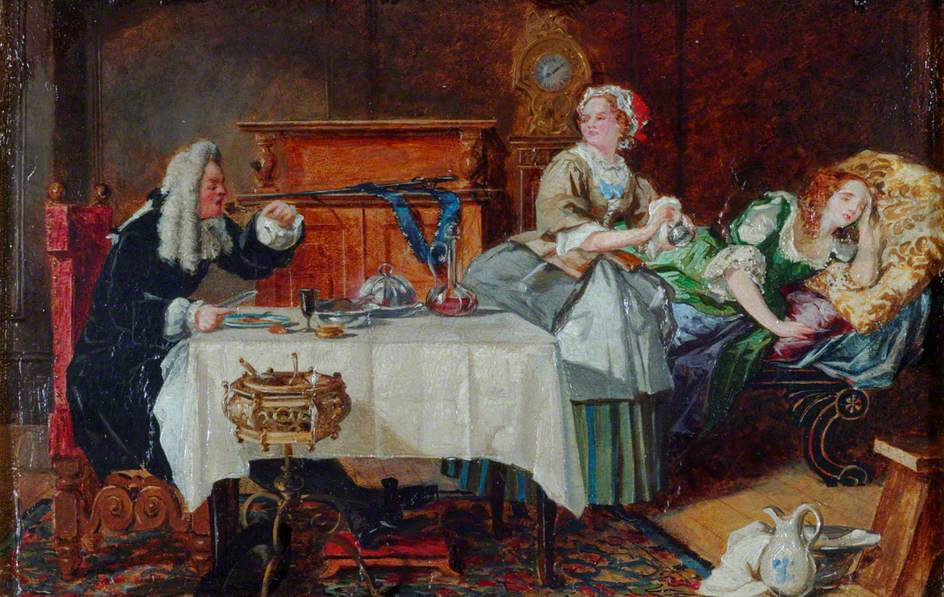 Scene from Molière's 'Le Tartuffe', vintage artwork by William Maw Egley, 12x8" (A4) Poster