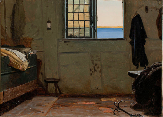 A Fisherman's Bedroom, vintage artwork by Christen Dalsgaard, 12x8" (A4) Poster