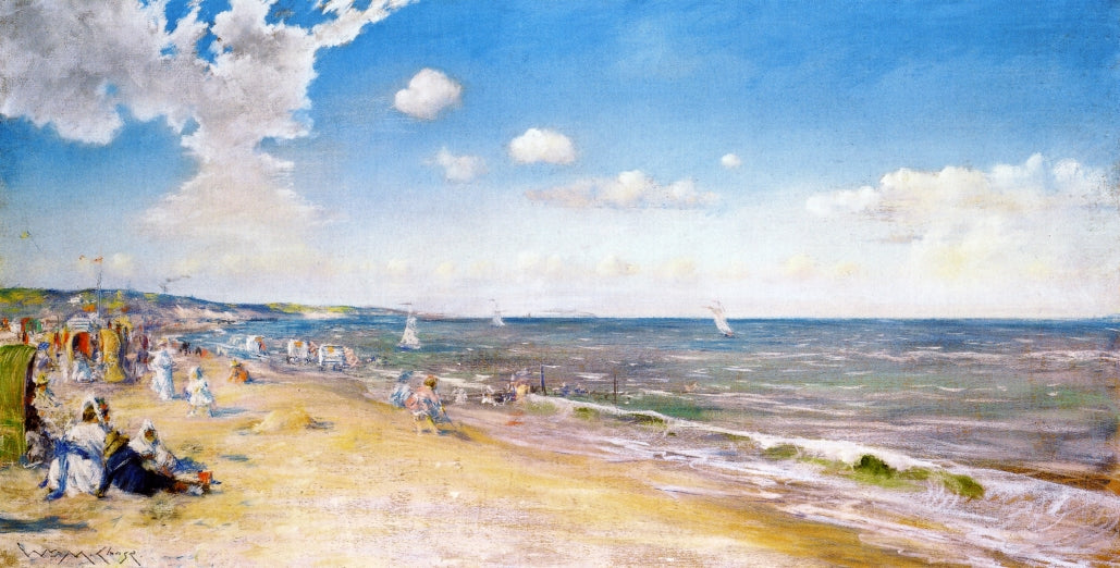 The Beach at Zandvoort, vintage artwork by William Merritt Chase, 12x8" (A4) Poster