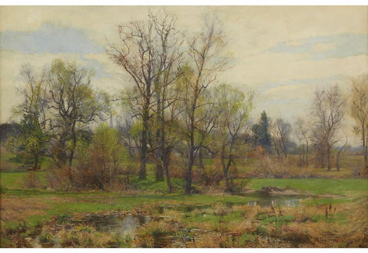 Near Stockbridge, vintage artwork by Hugh Bolton Jones, 12x8" (A4) Poster