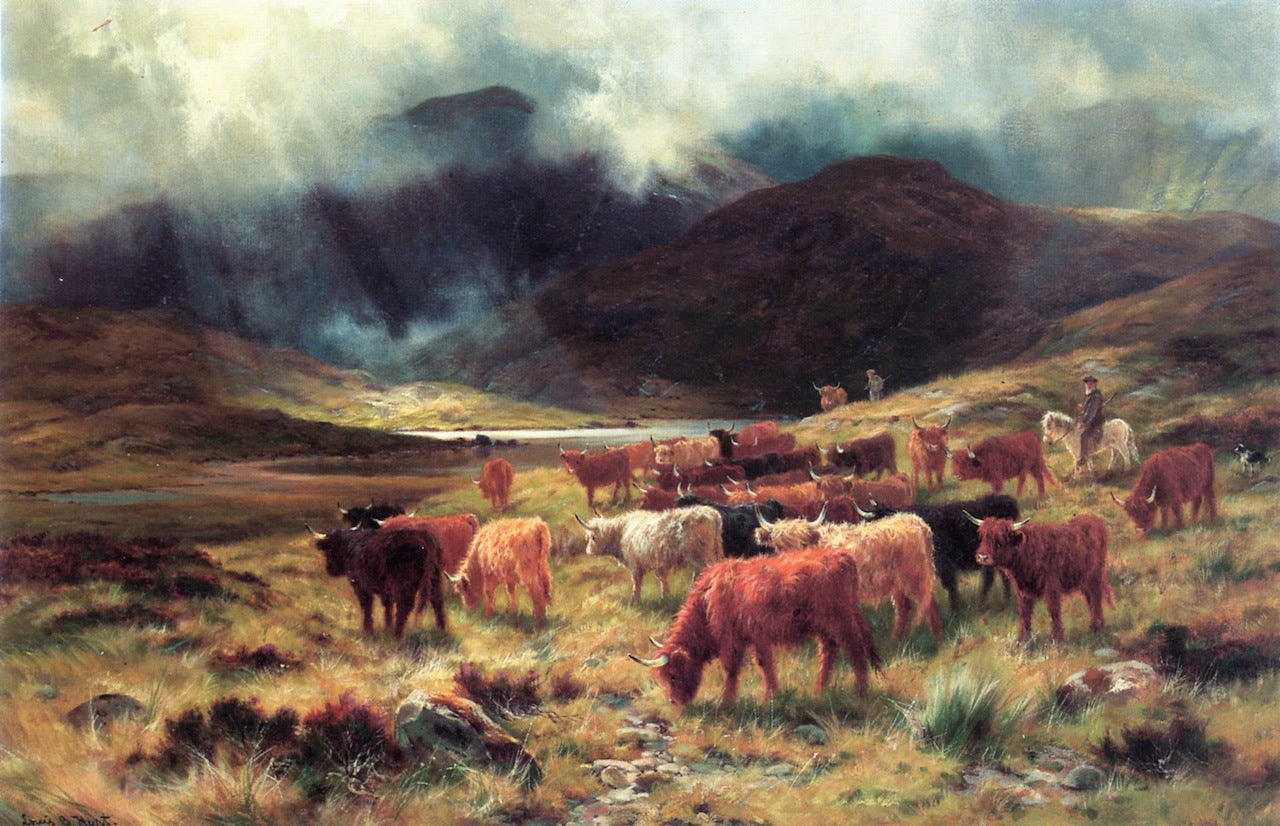 Near Loch Etive, vintage artwork by Louis Bosworth Hurt, 12x8" (A4) Poster
