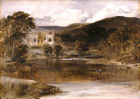 Bolton Abbey, Yorkshire, vintage artwork by Sir Edwin Landseer, A3 (16x12") Poster Print