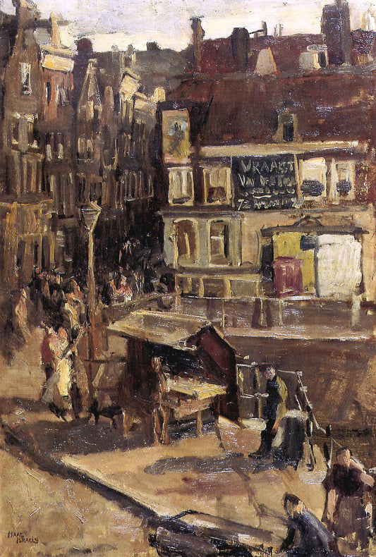 Bridge over a Canal. Sunshine, vintage artwork by Isaac Israels, 12x8" (A4) Poster
