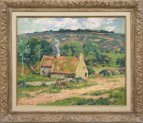Cottage near Doelan, vintage artwork by Henry Moret, 12x8" (A4) Poster