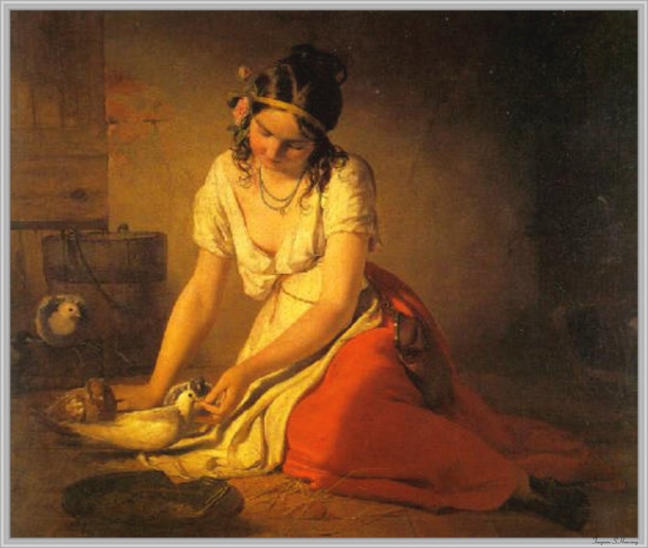 The Deaf Girl, vintage artwork by Friedrich von Amerling, A3 (16x12") Poster Print