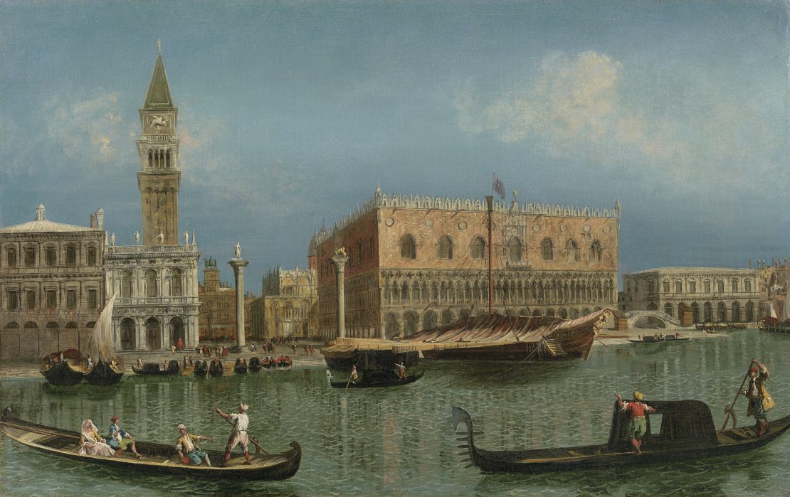 Venice, the Bacino di San Marco with the Piazzetta and the Doge’s Palace, vintage artwork by Michele Giovanni Marieschi, 12x8" (A4) Poster