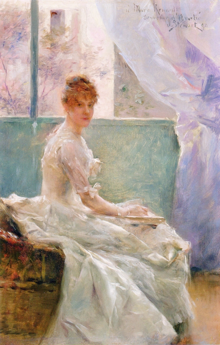 Portrait of Marie Renard, vintage artwork by Julius LeBlanc Stewart, 12x8" (A4) Poster
