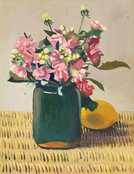 Flowers and Lemon, vintage artwork by Felix Vallotton, 12x8" (A4) Poster