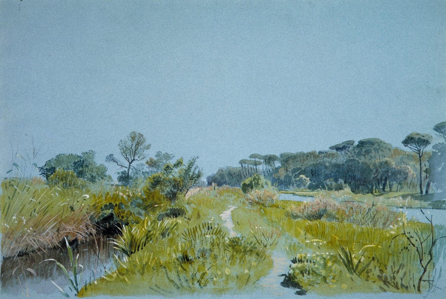 Castel Fusano—Near Rome, vintage artwork by William Stanley Haseltine, 12x8" (A4) Poster