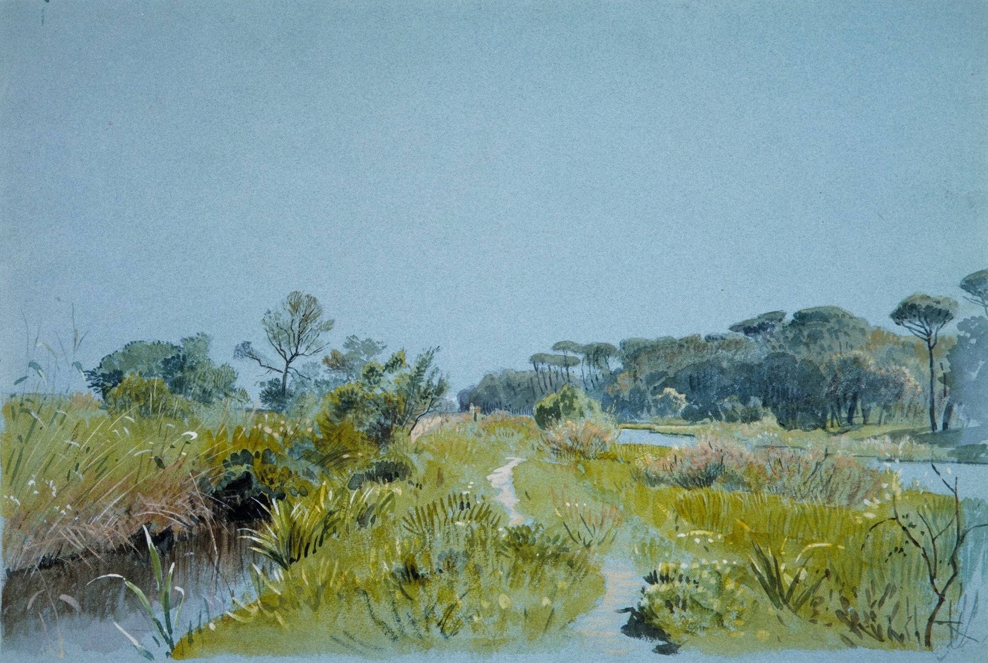 Castel Fusano—Near Rome, vintage artwork by William Stanley Haseltine, 12x8" (A4) Poster