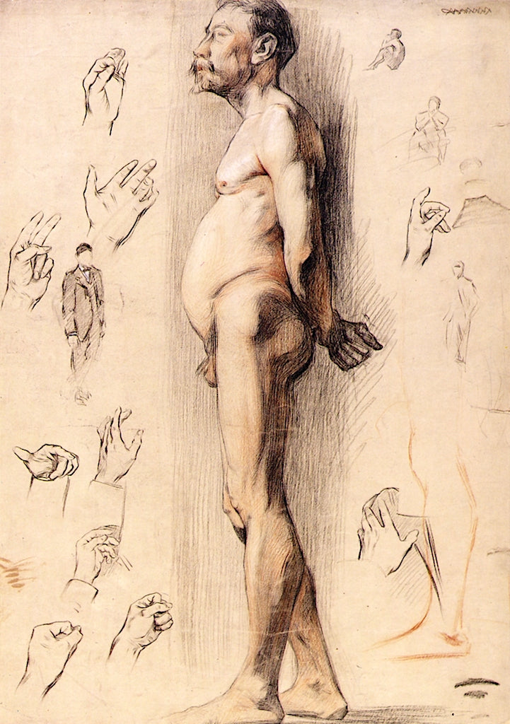 Life Drawing with Studies by Pierre Adolphe Valette,16x12(A3) Poster