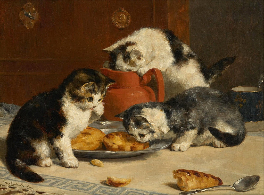 poesjes pikken het vieruurtje by Charles van den Eycken,A3(16x12")Poster