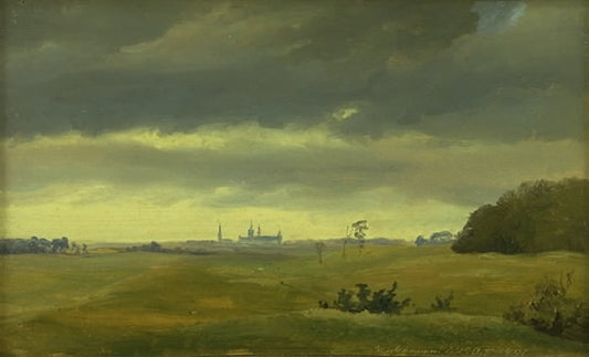 A View of Frederiksborg from Hesterhaven, vintage artwork by Johan Thomas Lundby e, A3 (16x12") Poster Print