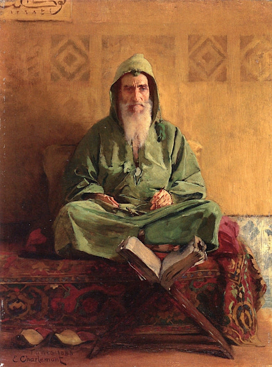 A Moment of Reflection, Tunis, vintage artwork by Eduard Charlemont, 12x8" (A4) Poster