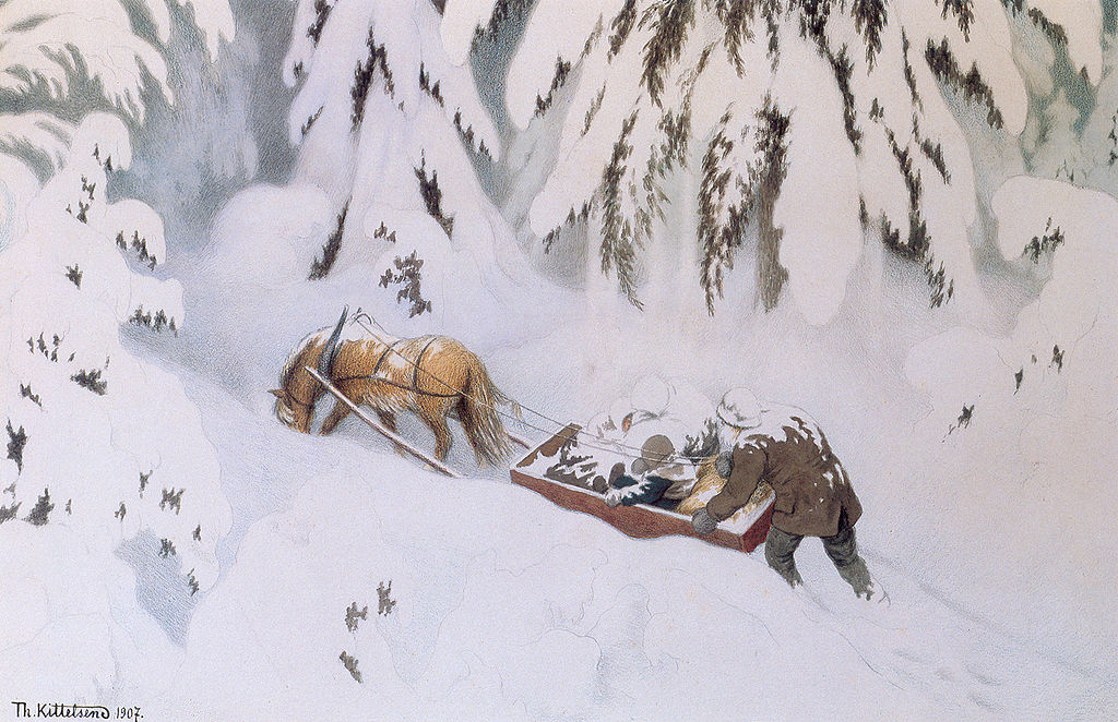Christmas Troll, vintage artwork by Theodor Severin Kittelsen, 12x8" (A4) Poster