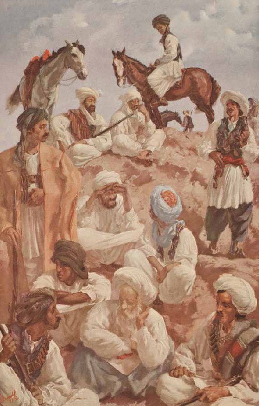 A Group of Afghans by Alexander Evgenievich Yakovlev,16x12(A3) Poster