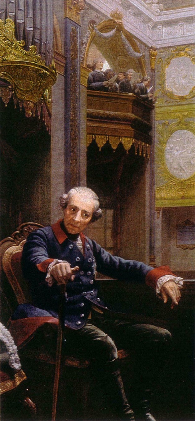 Frederick the Great hear the Te Deum, vintage artwork by Oscar Begas, 12x8" (A4) Poster