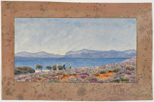 Peloponnesus seen from Megara, vintage artwork by Niels Kristian Skovgaard, 12x8" (A4) Poster