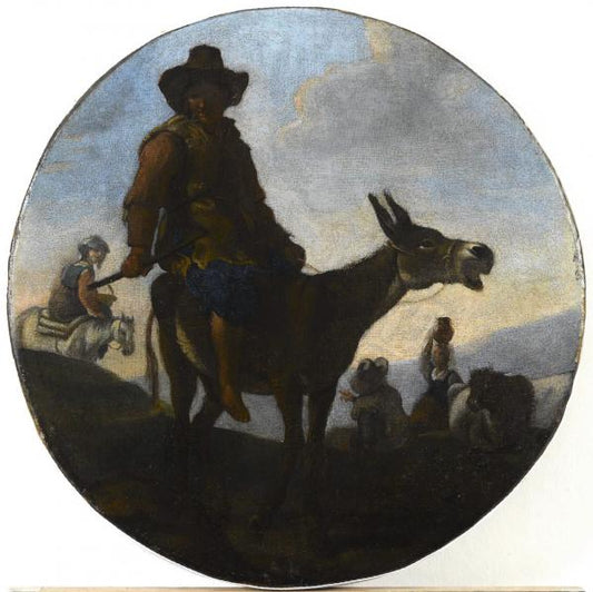 Landscape with Donkey, vintage artwork by Jan Miel, 12x8" (A4) Poster