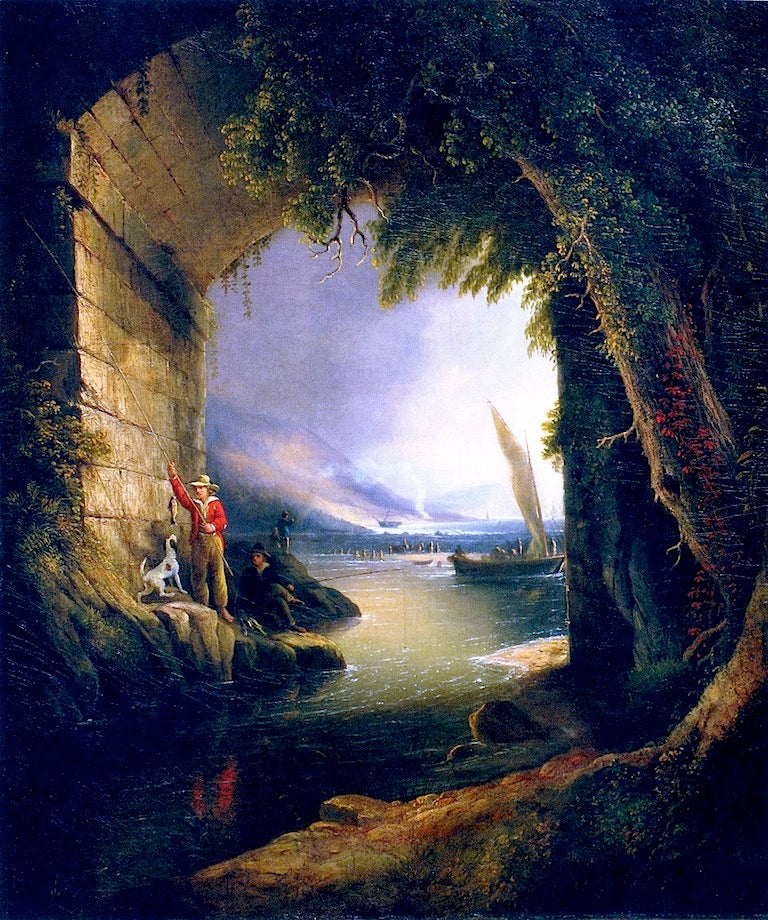 Under the Bridge, vintage artwork by Alvan Fisher, 12x8" (A4) Poster