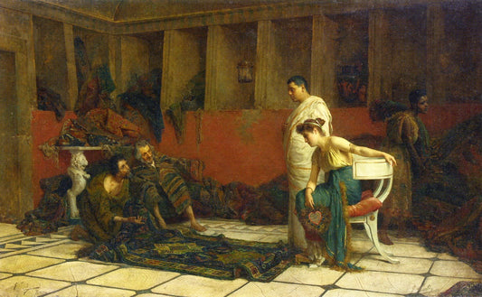 The Carpet Seller, vintage artwork by Edouardo Ettore Forti, 12x8" (A4) Poster