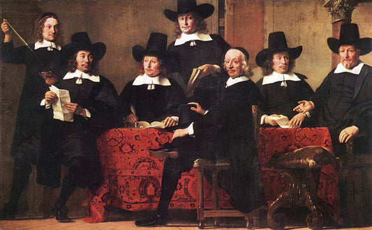 Governors of the Wine Merchant's Guild, vintage artwork by Ferdinand Bol, 12x8" (A4) Poster