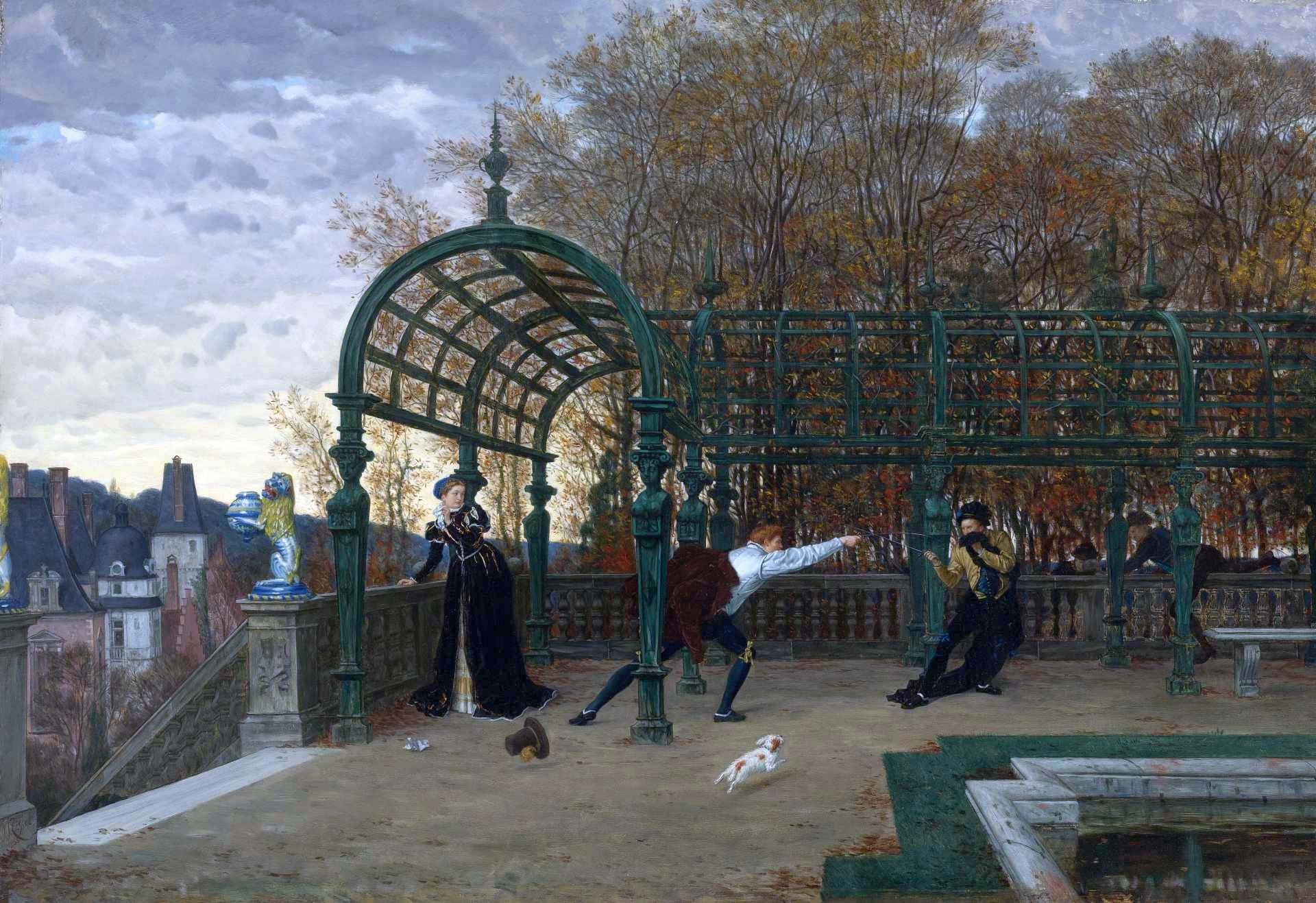 The Attempted Abduction - Tentative d´Enlevement, vintage artwork by James Tissot, 12x8" (A4) Poster