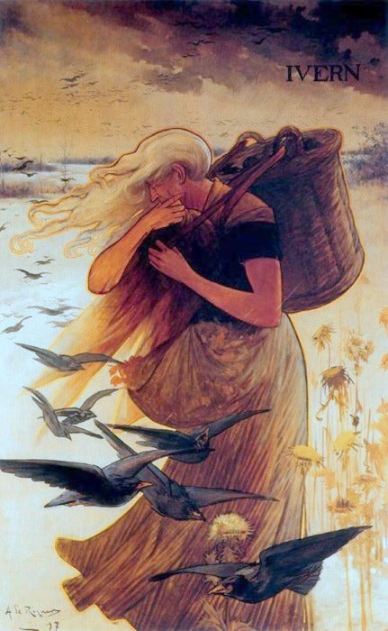 The Seasons - Winter by Alexandre de Riquer,A3(16x12")Poster