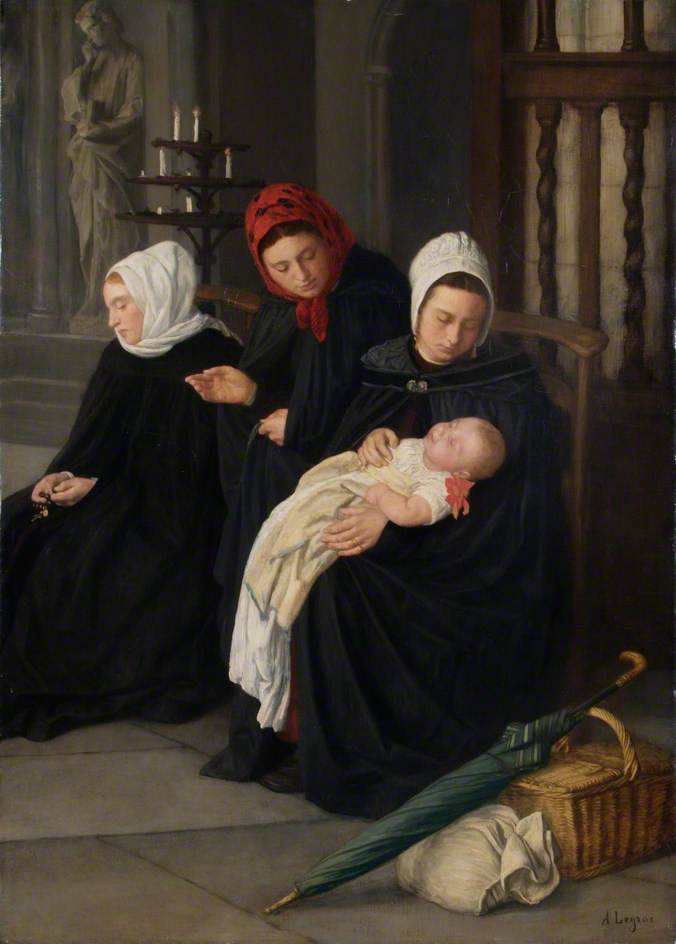 The Baptism, vintage artwork by Alphonse Legros, 12x8" (A4) Poster
